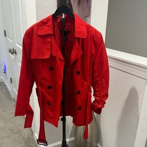 New York & Company Short Red Trench Coat